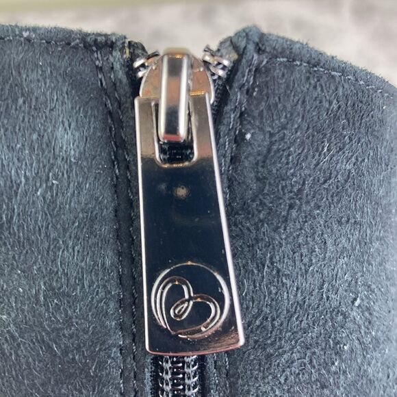 Blondo Tiana Black Leather Ankle Block Heel Ankle Zipper Zip Boots Booties - Picture 6 of 14